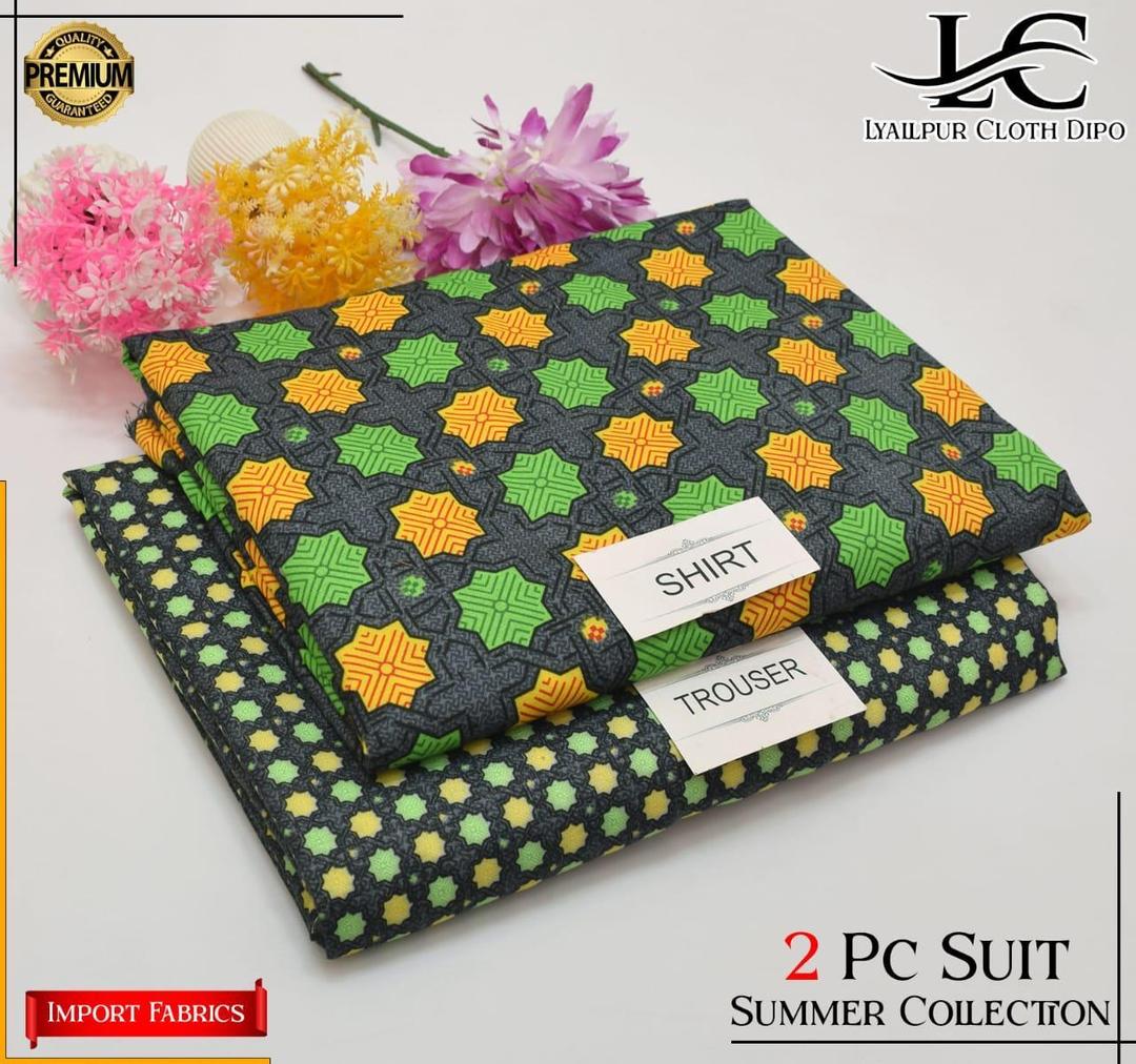 2 Pcs Women's Unstitched Printed Suit