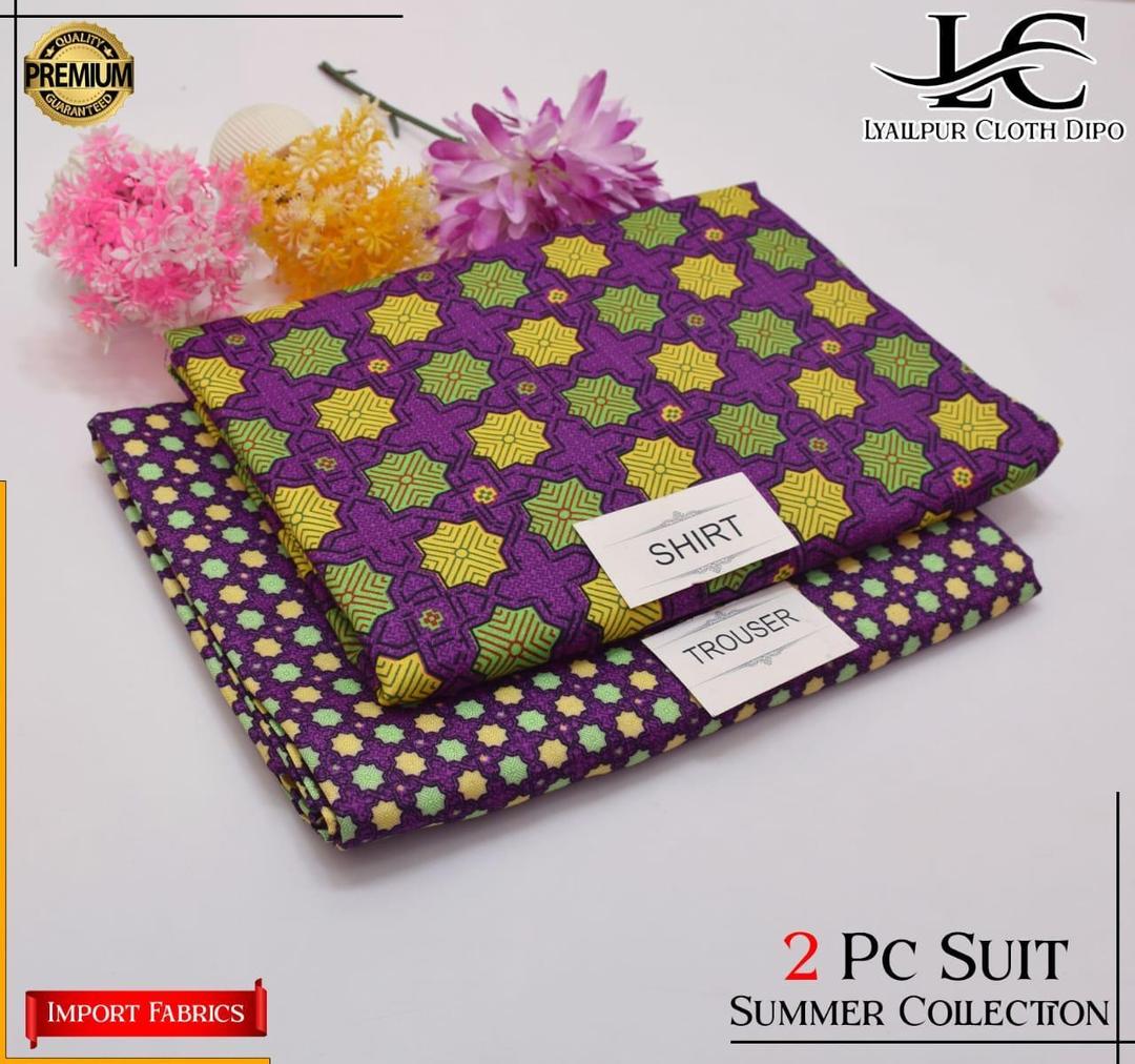 2 Pcs Women's Unstitched Printed Suit