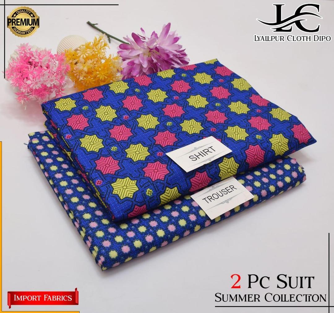 2 Pcs Women's Unstitched Printed Suit