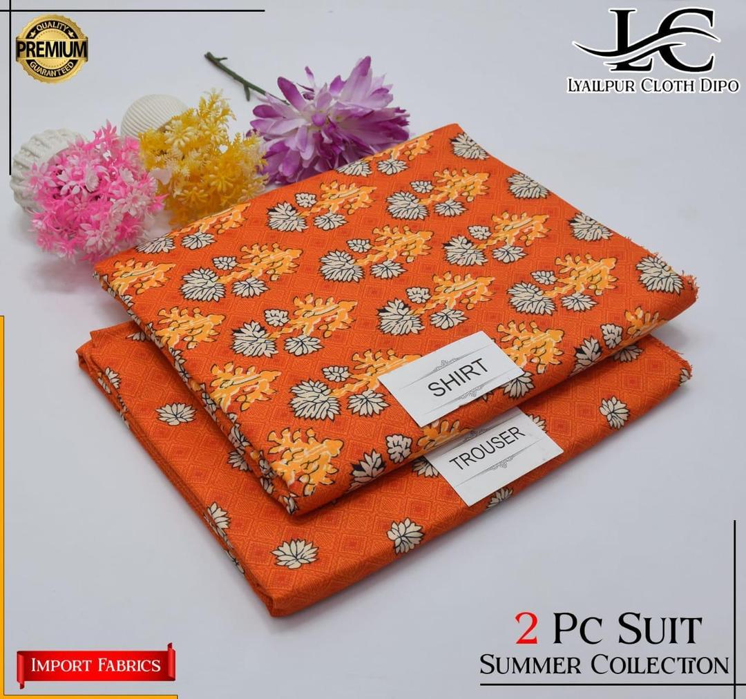 2 Pcs Women's Unstitched Printed Suit