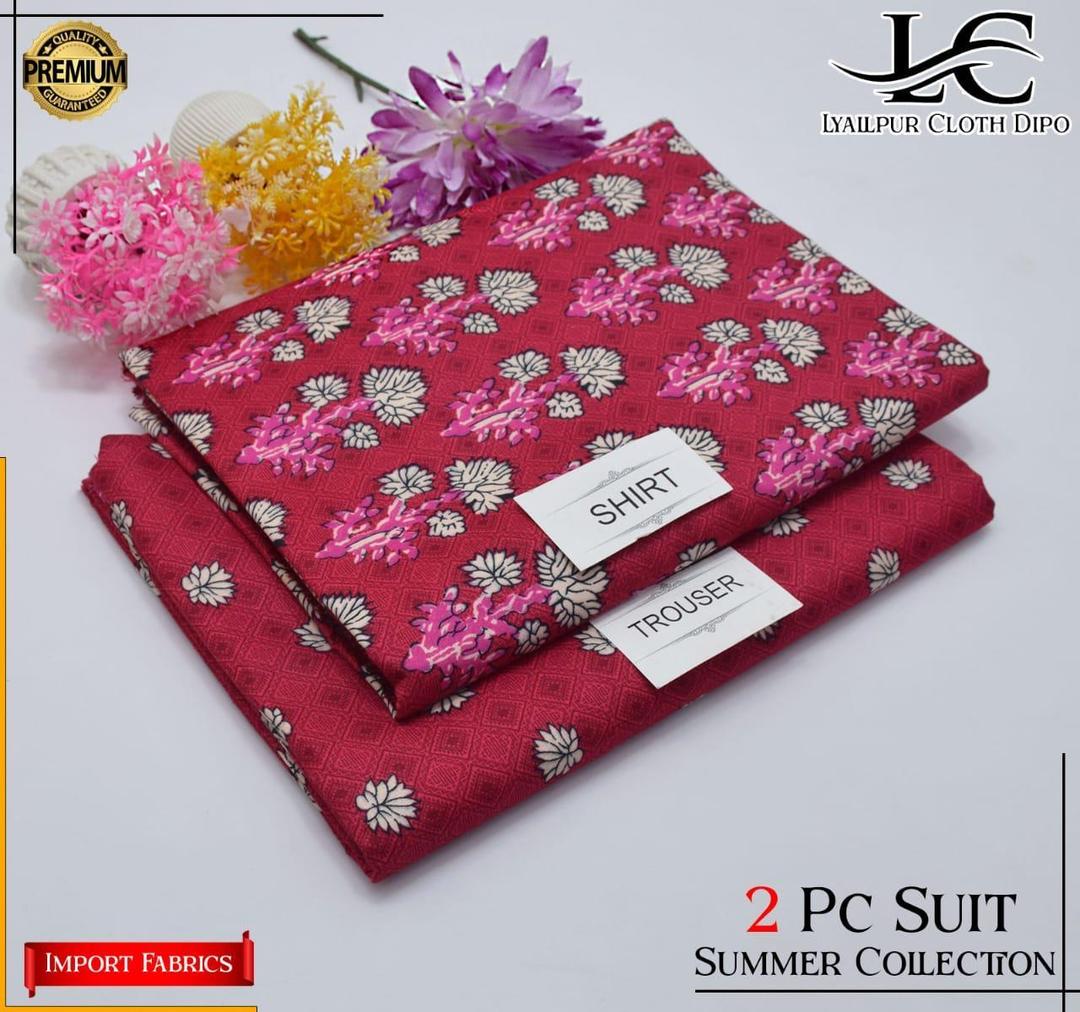 2 Pcs Women's Unstitched Printed Suit