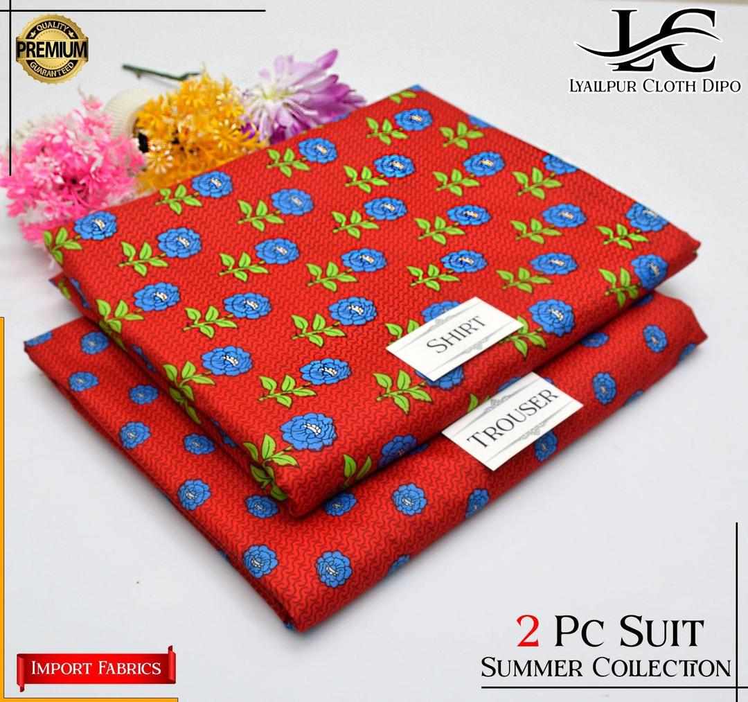 2 Pcs Women's Unstitched Printed Suit