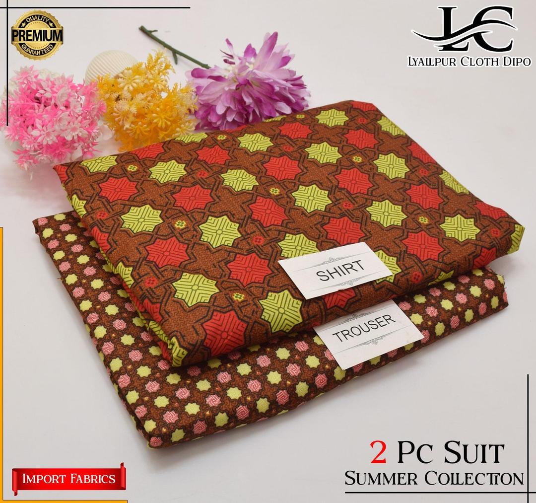 2 Pcs Women's Unstitched Printed Suit