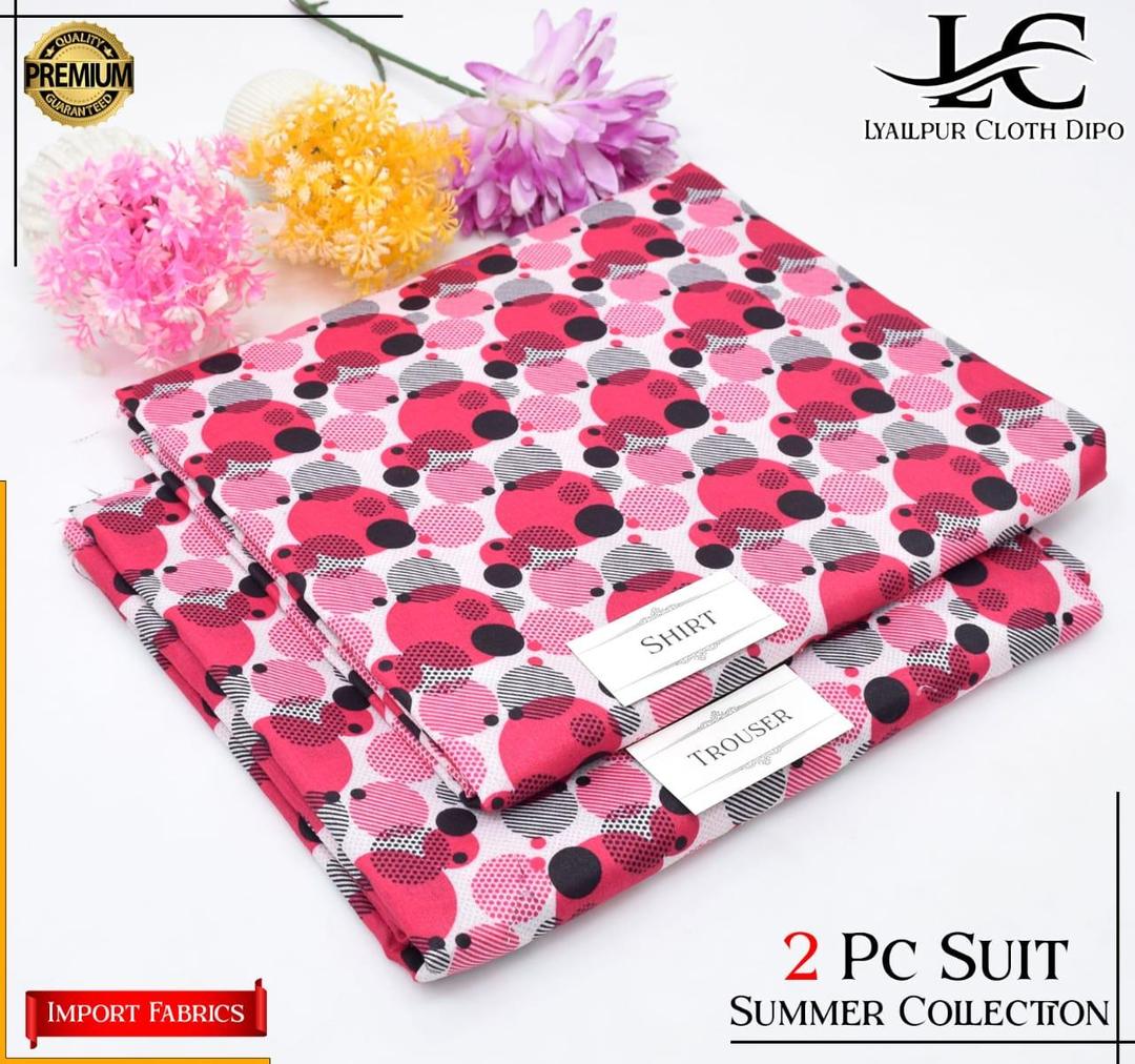 2 Pcs Women's Unstitched Printed Suit