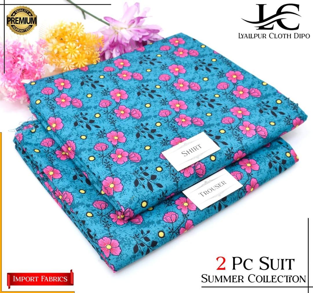 2 Pcs Women's Unstitched Printed Suit