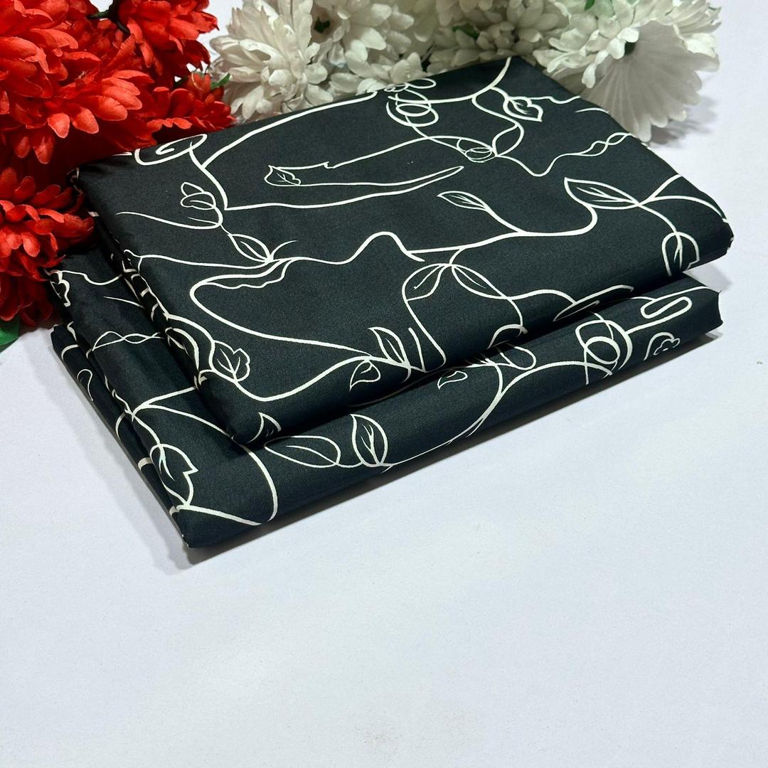 2 Pcs Women's Unstitched Printed Suit