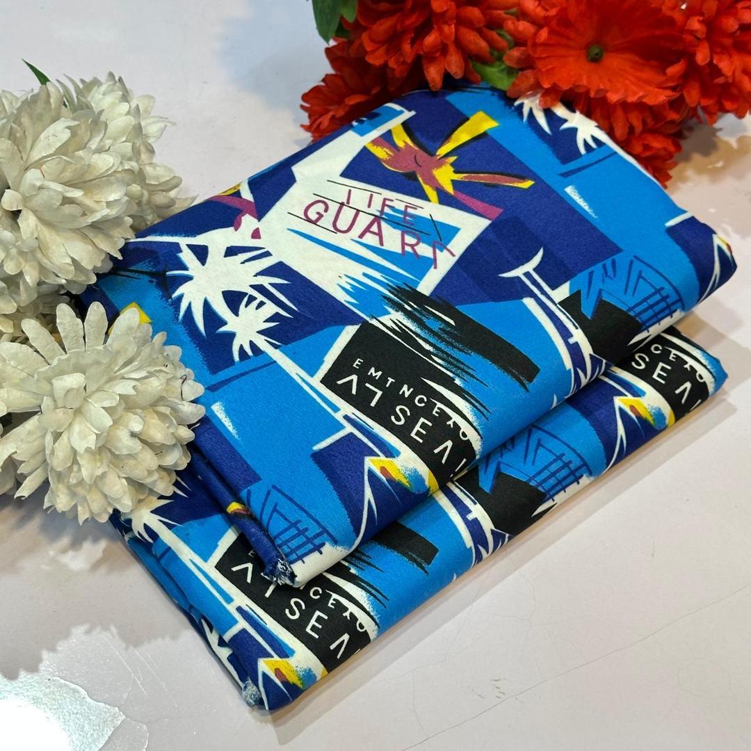 2 Pcs Women's Unstitched Printed Suit