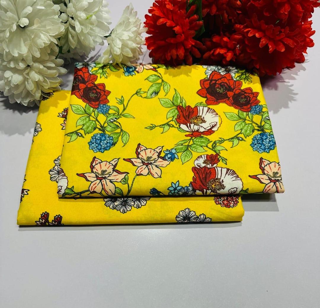 2 Pcs Women's Unstitched Printed Suit