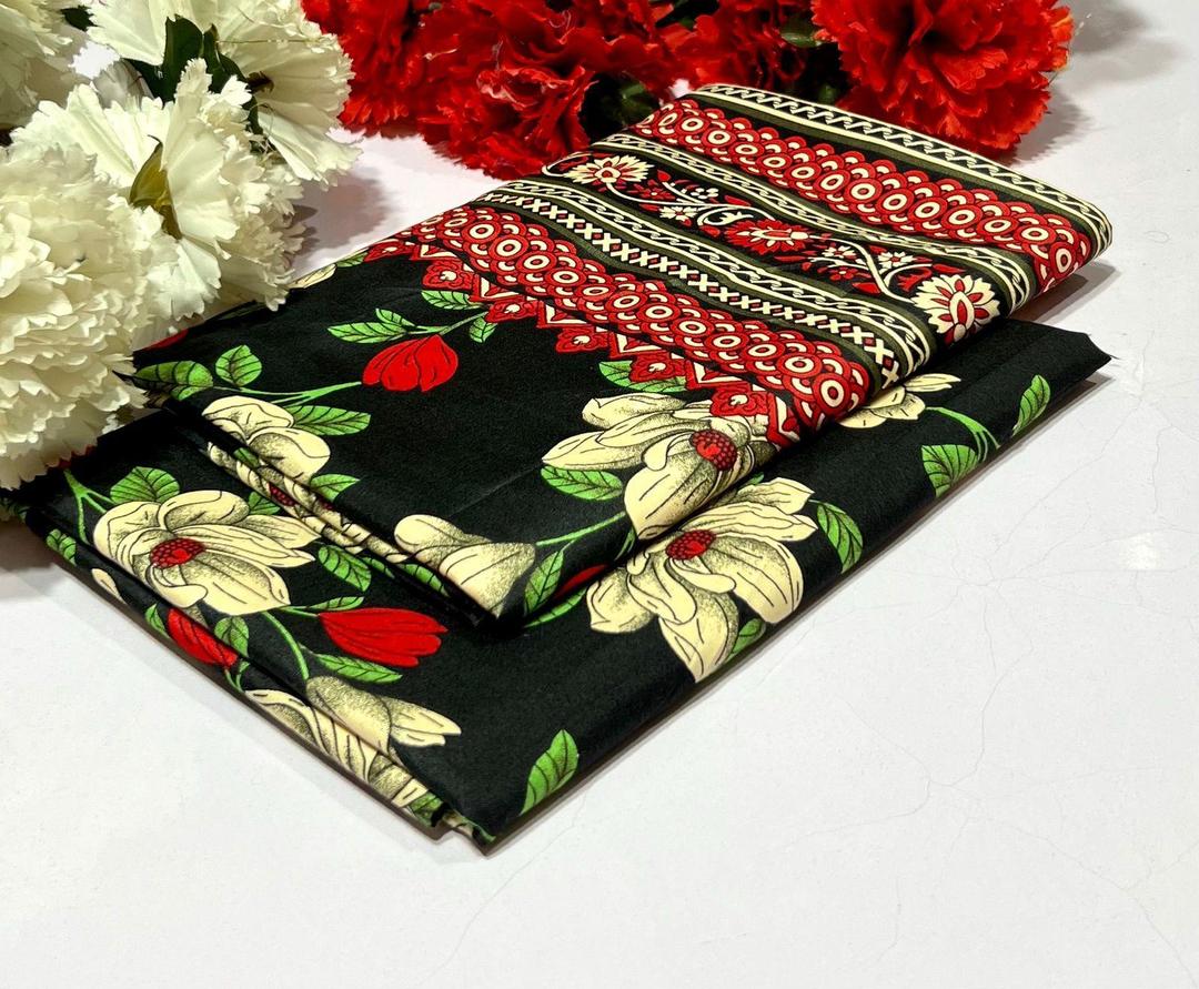 2 Pcs Women's Unstitched Printed Suit