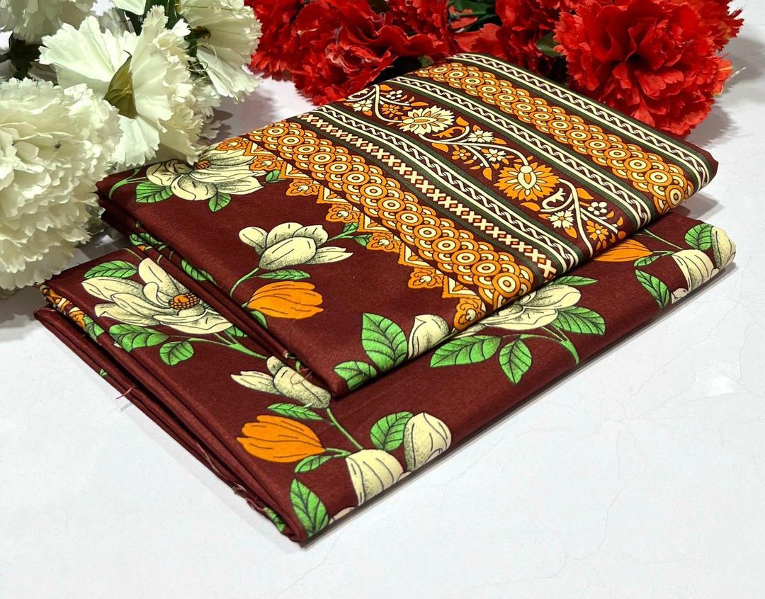 2 Pcs Women's Unstitched Printed Suit