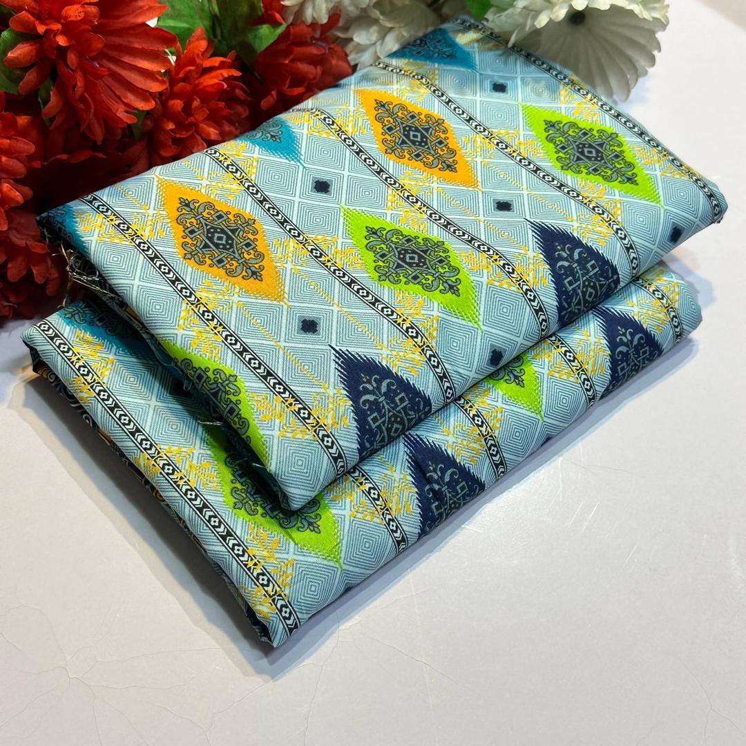 2 Pcs Women's Unstitched Printed Suit