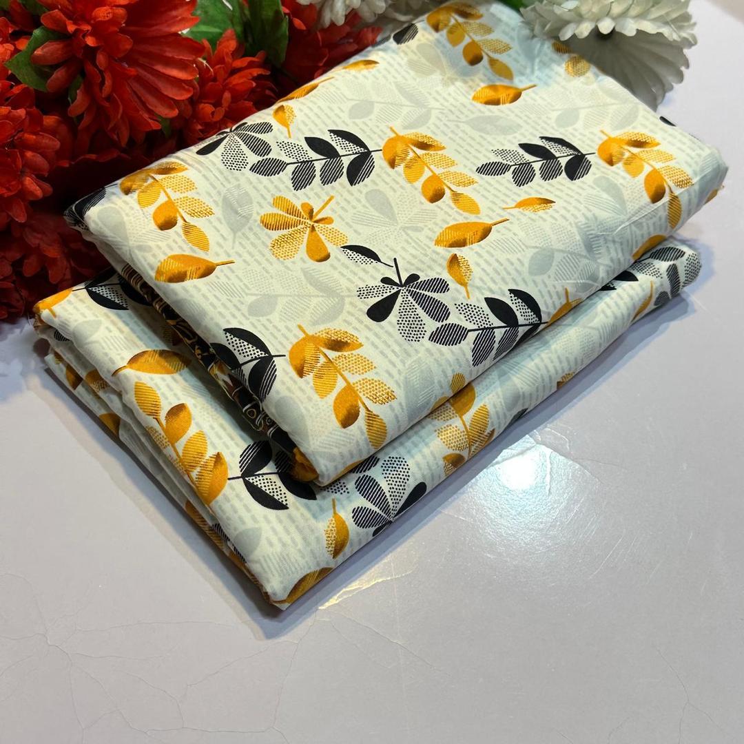 2 Pcs Women's Unstitched Printed Suit