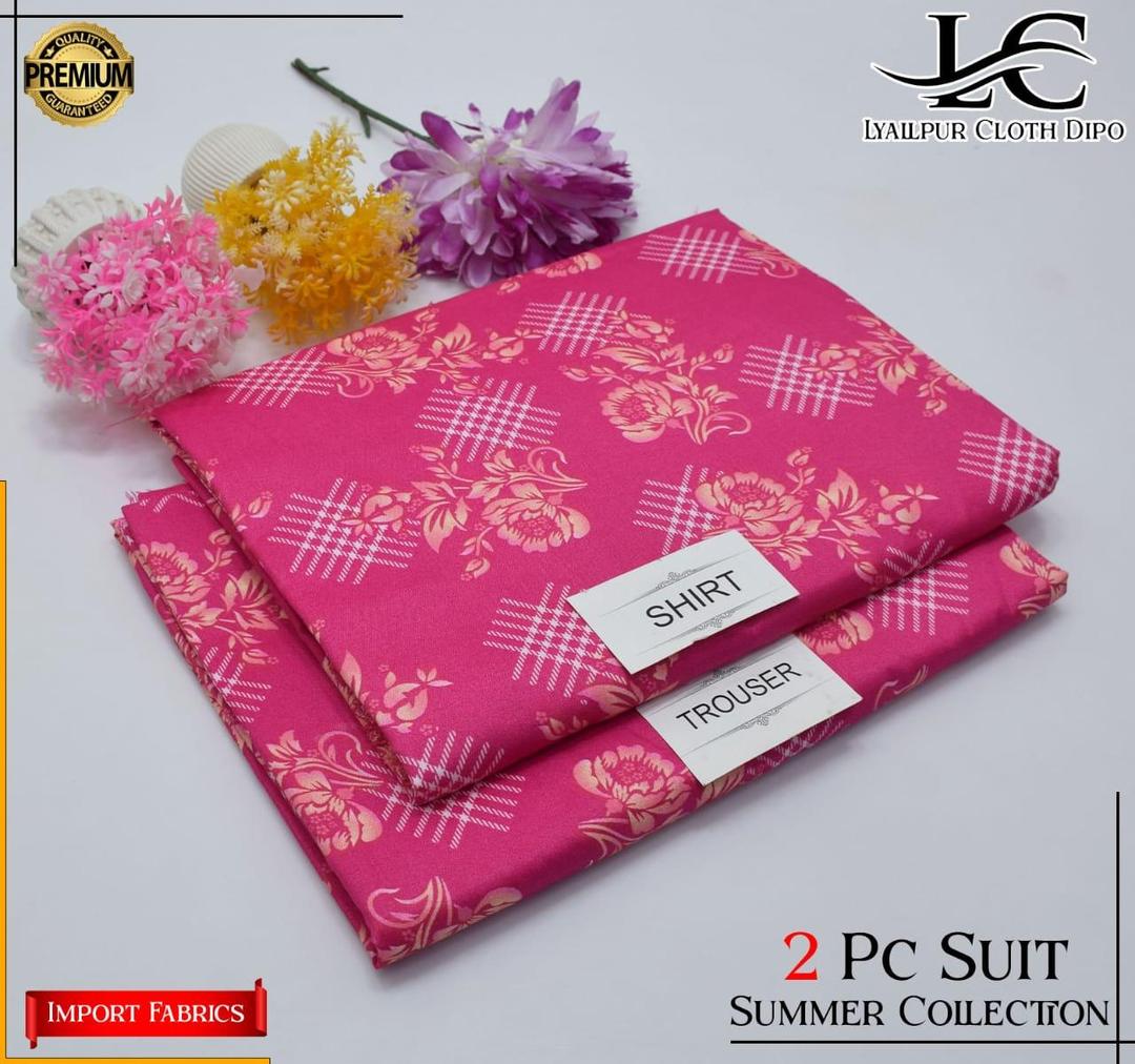 2 Pcs Women's Unstitched Printed Suit