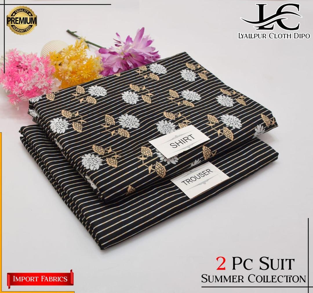 2 Pcs Women's Unstitched Printed Suit