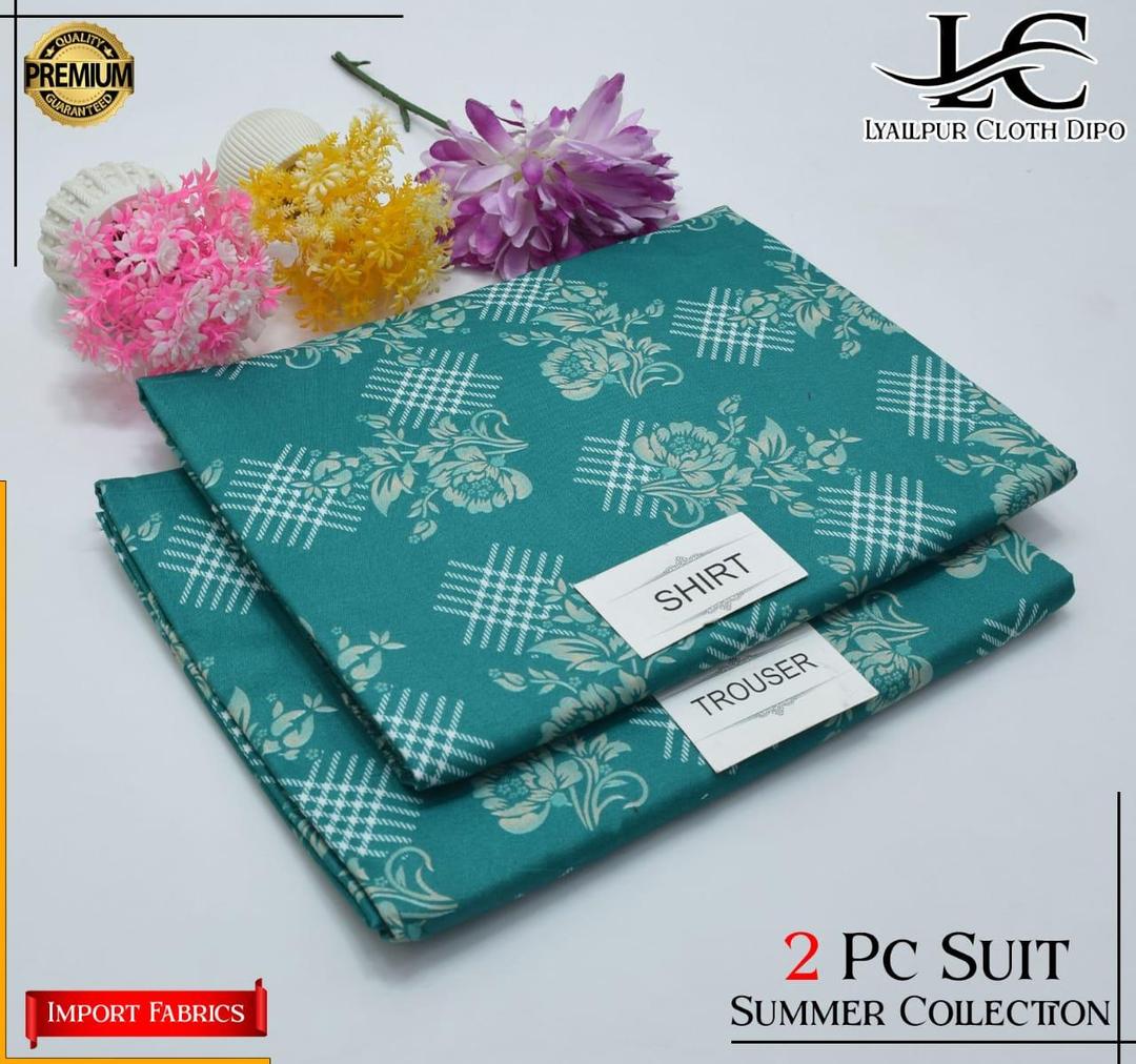 2 Pcs Women's Unstitched Printed Suit