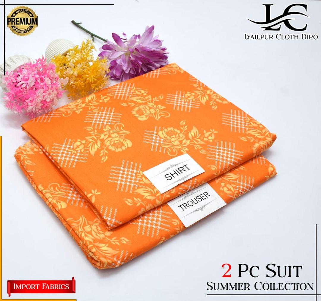 2 Pcs Women's Unstitched Printed Suit