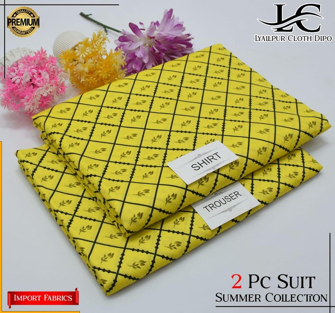 2 Pcs Women's Unstitched Printed Suit