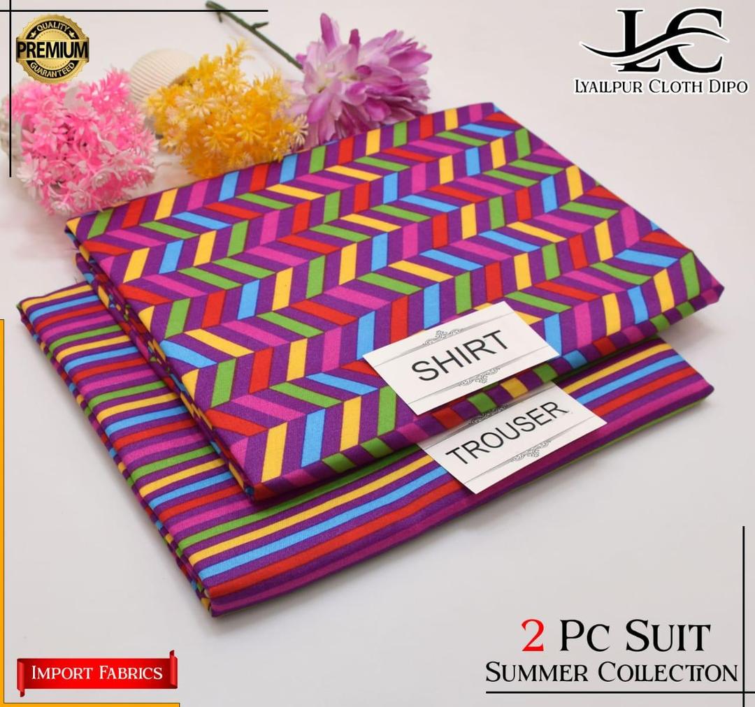 2 Pcs Women's Unstitched Printed Suit