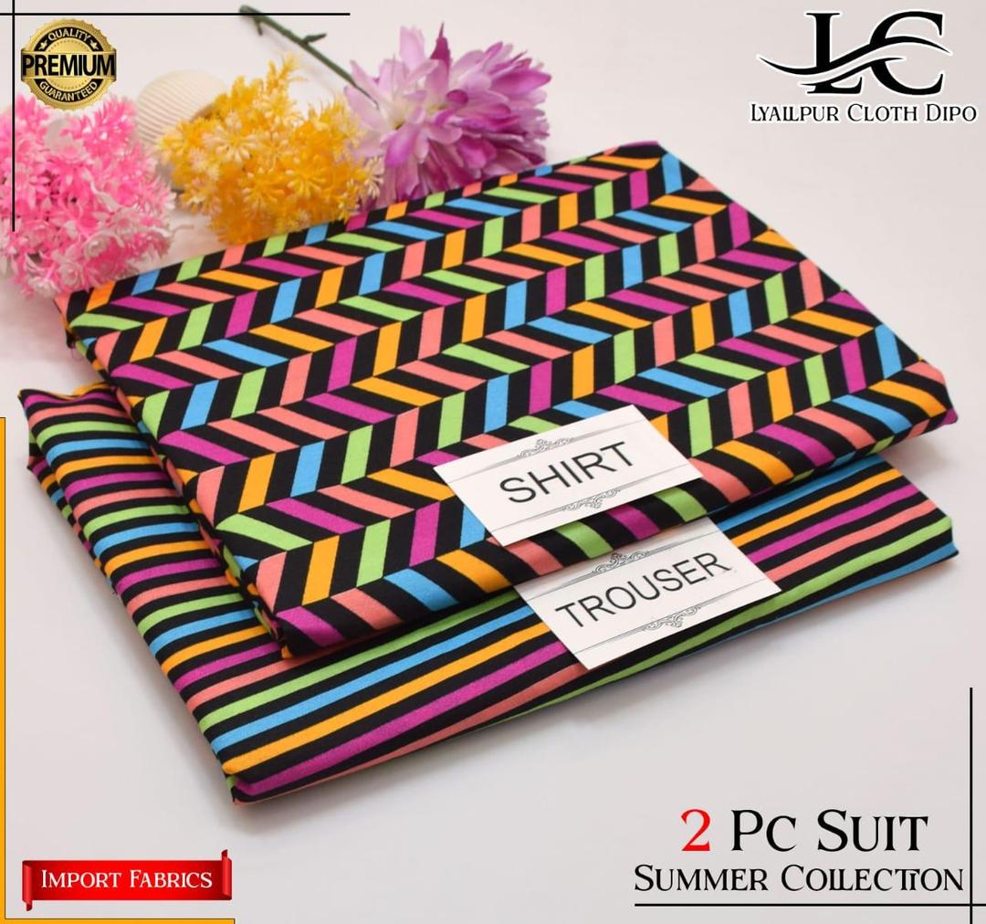 2 Pcs Women's Unstitched Printed Suit