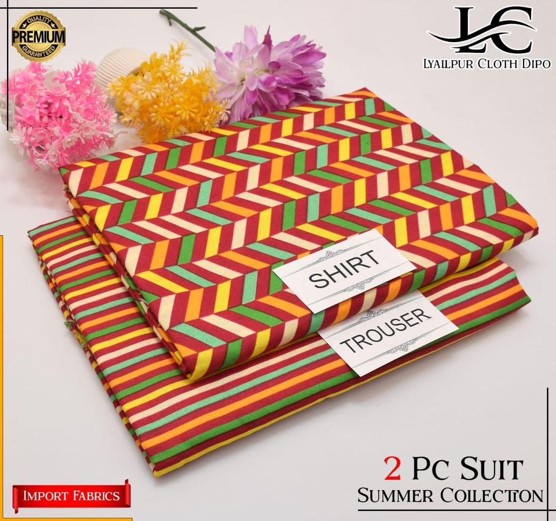 2 Pcs Women's Unstitched Printed Suit