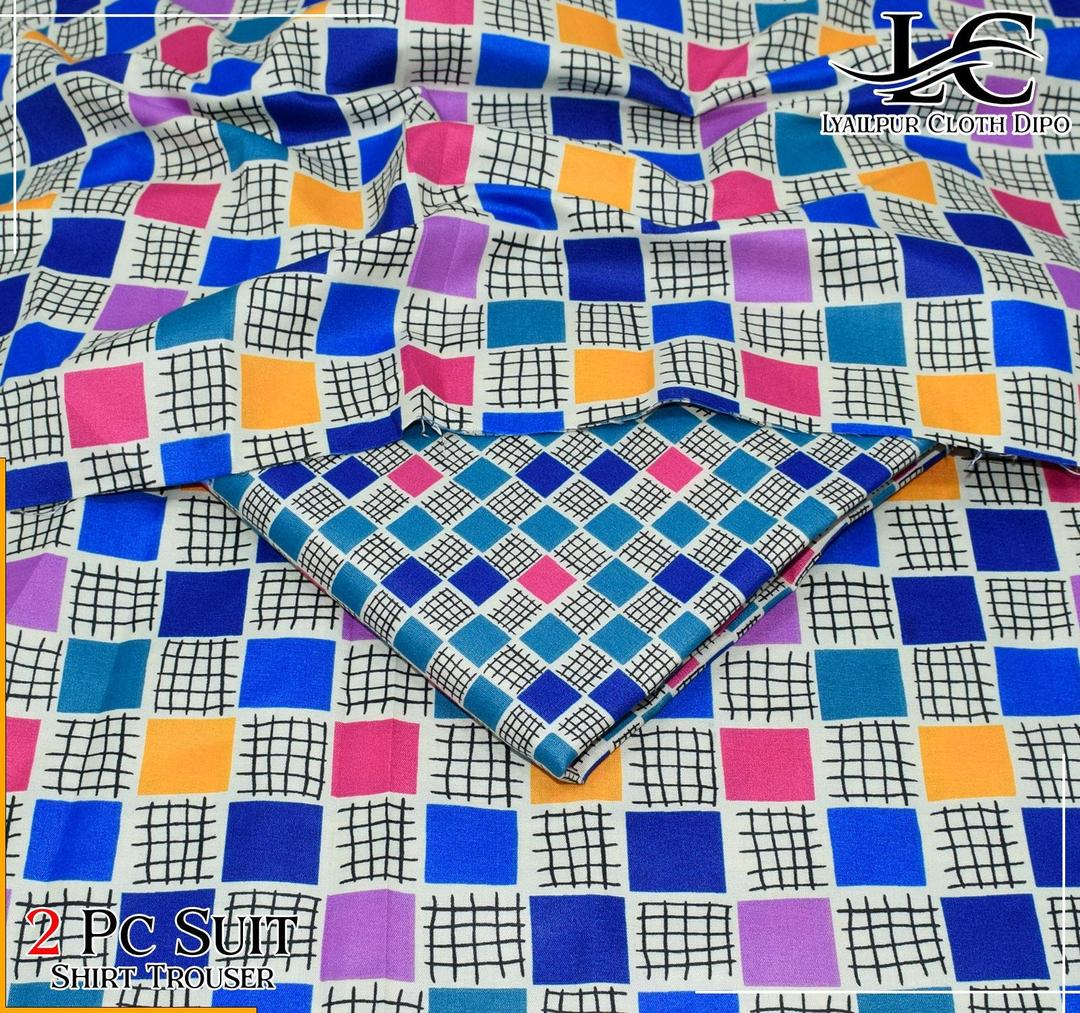 2 Pcs Women's Unstitched Printed Suit