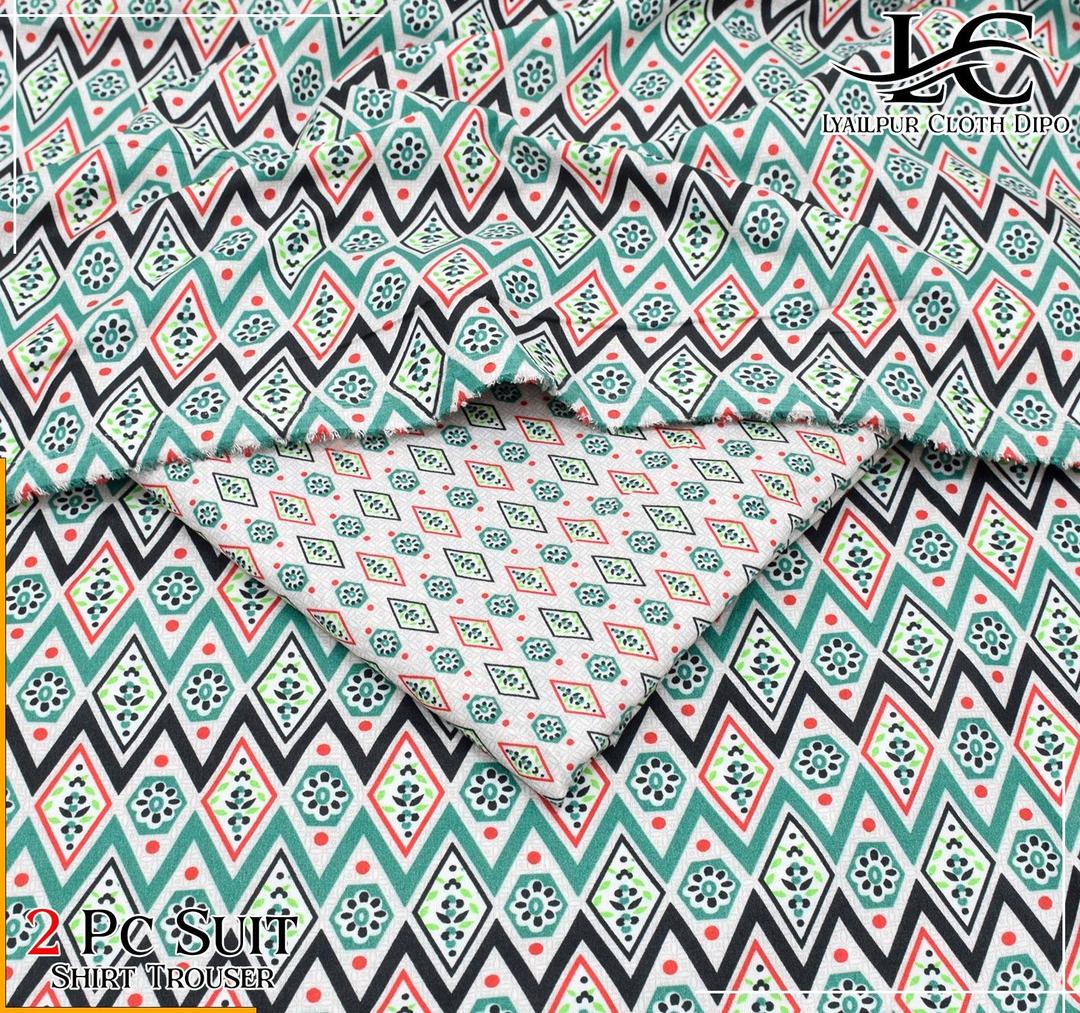 2 Pcs Women's Unstitched Printed Suit