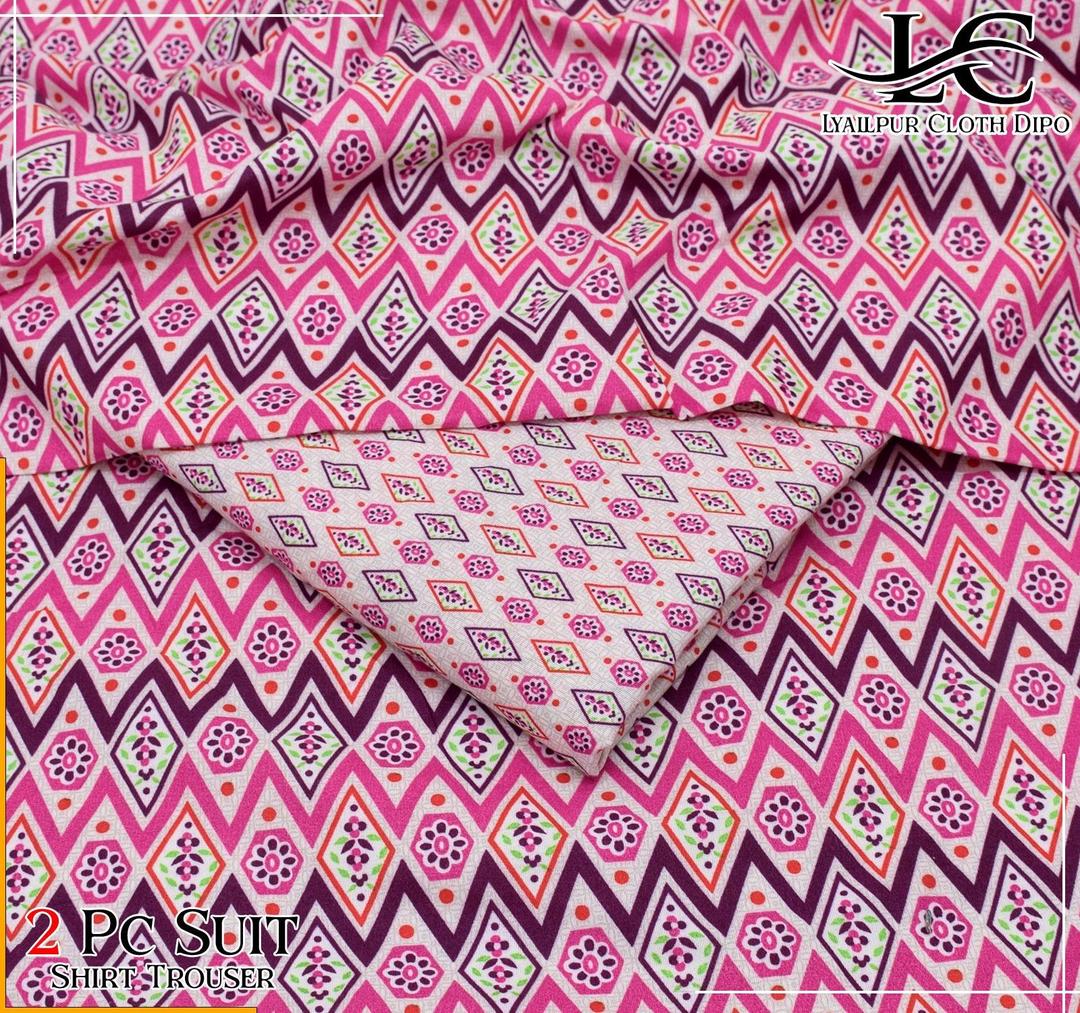 2 Pcs Women's Unstitched Printed Suit