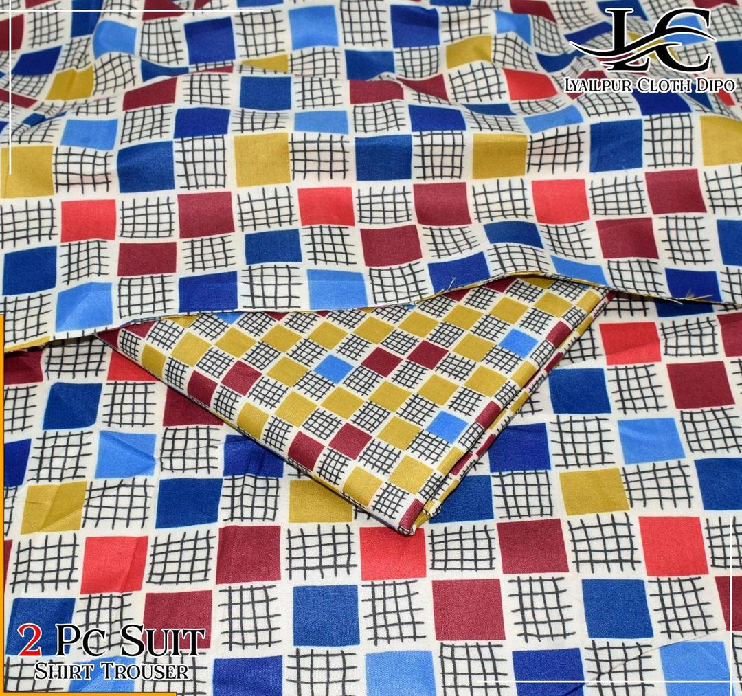 2 Pcs Women's Unstitched Printed Suit