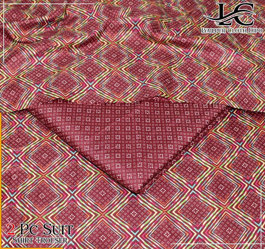 2 Pcs Women's Unstitched Printed Suit