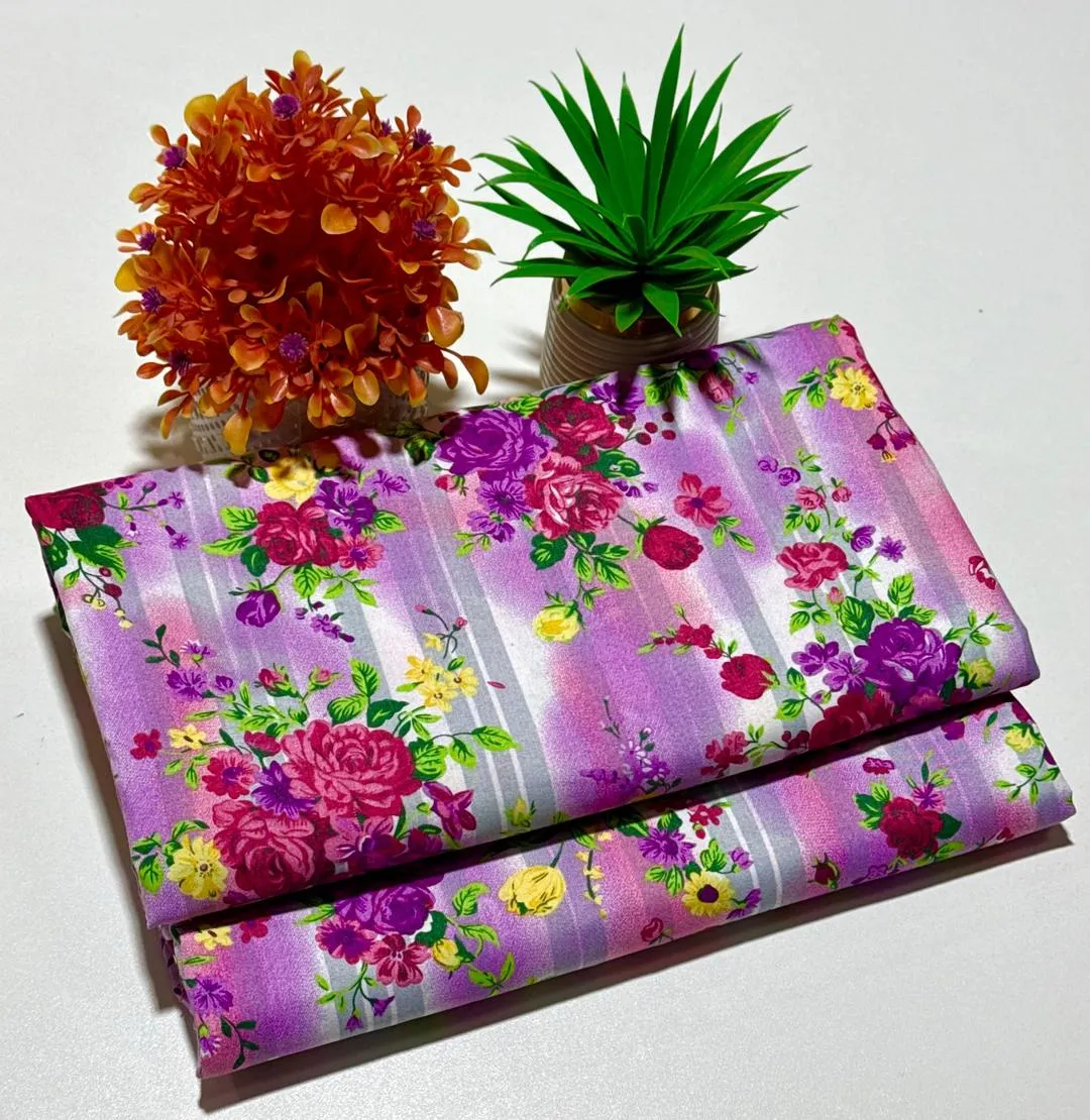 2 Pcs Women's Unstitched Printed Suit