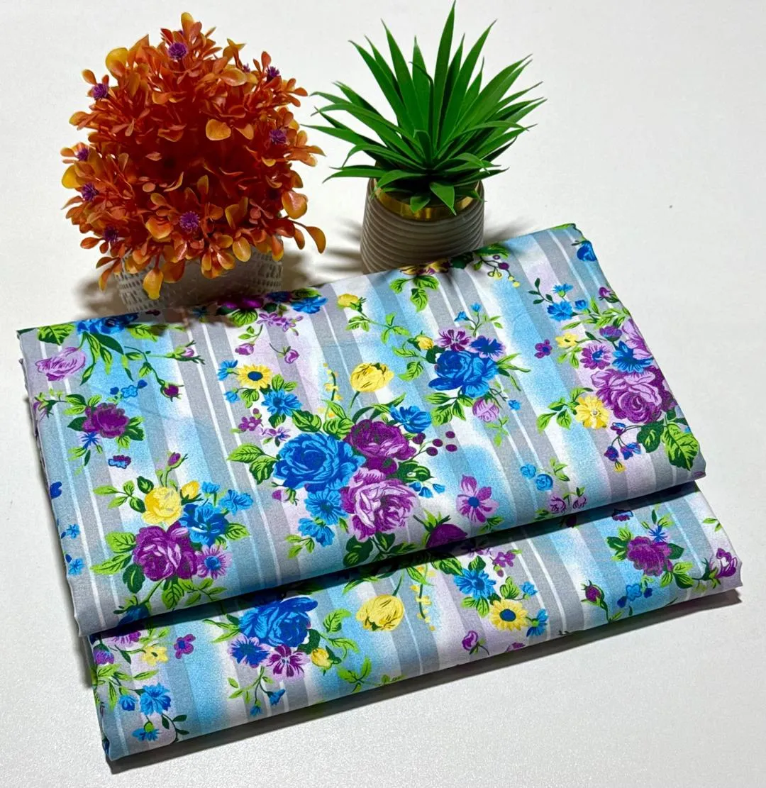 2 Pcs Women's Unstitched Printed Suit