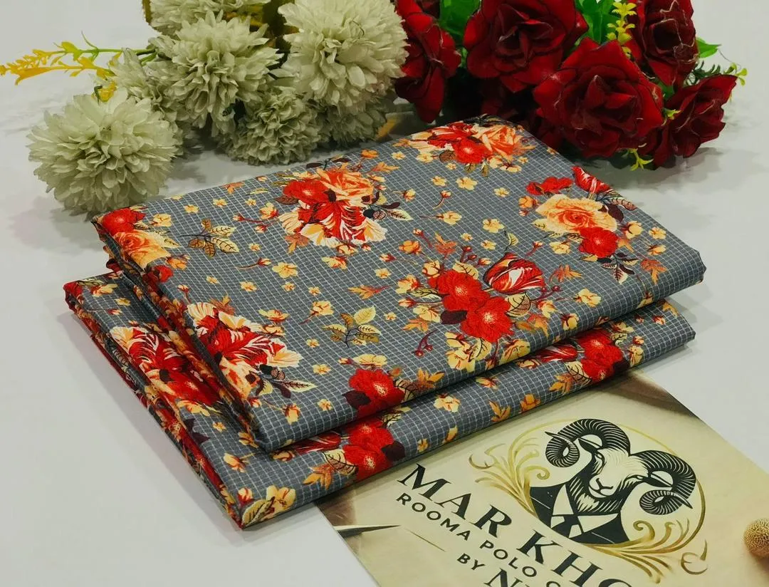 2 Pcs Women's Unstitched Printed Suit