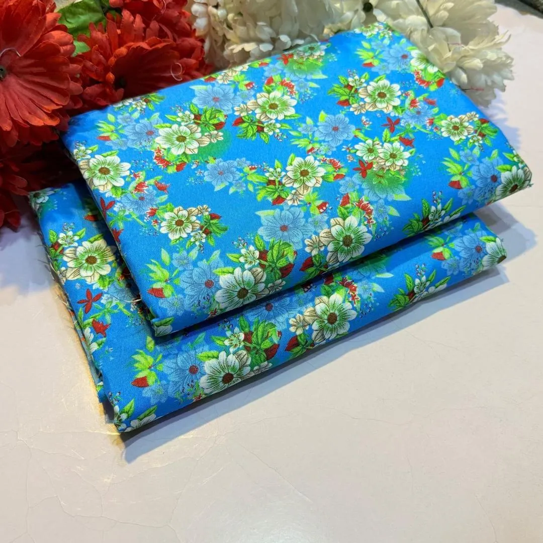 2 Pcs Women's Unstitched Printed Suit