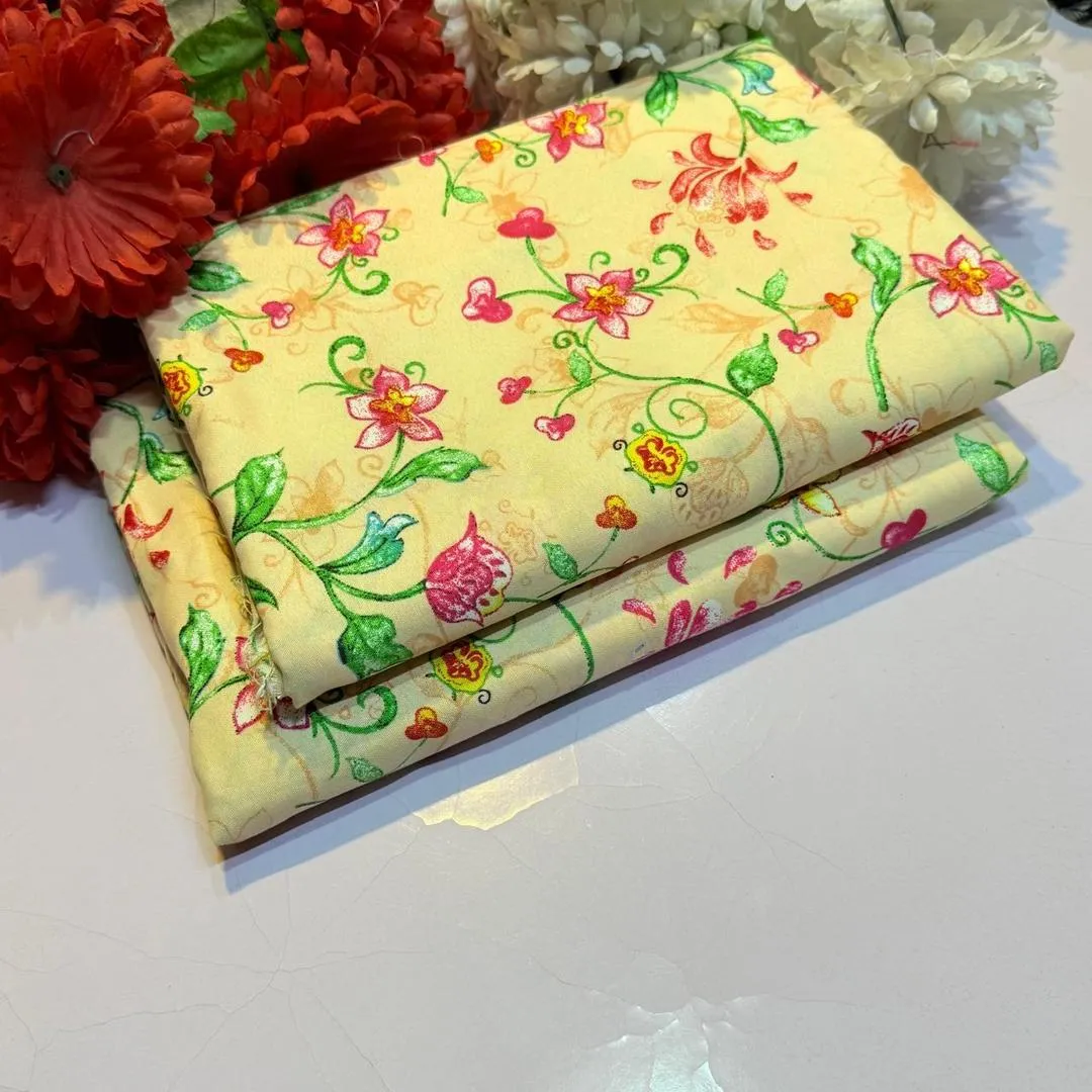 2 Pcs Women's Unstitched Printed Suit