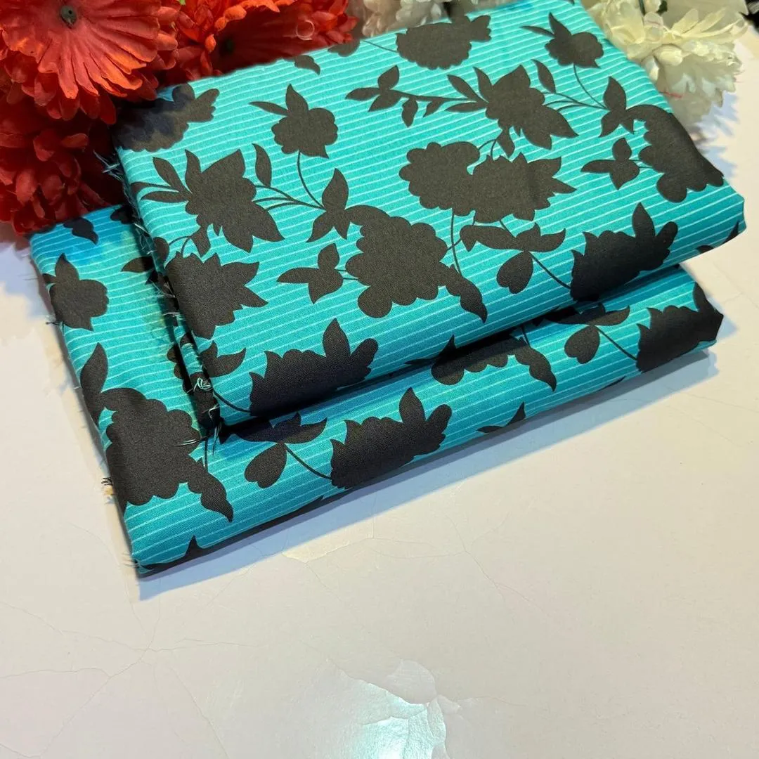 2 Pcs Women's Unstitched Printed Suit