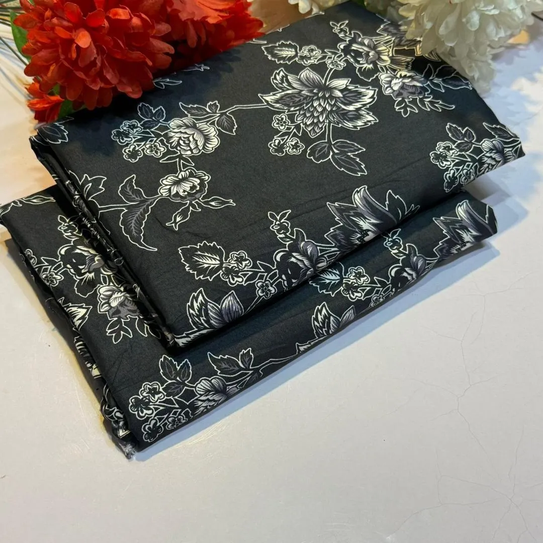 2 Pcs Women's Unstitched Printed Suit