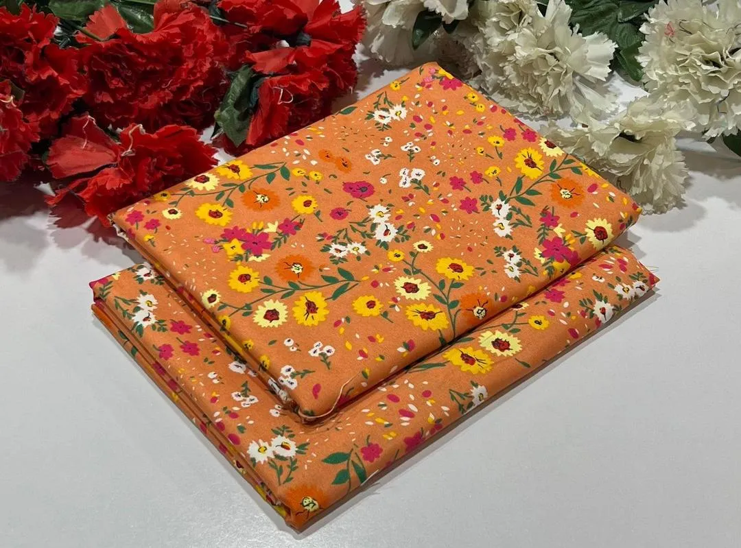 2 Pcs Women's Unstitched Printed Suit