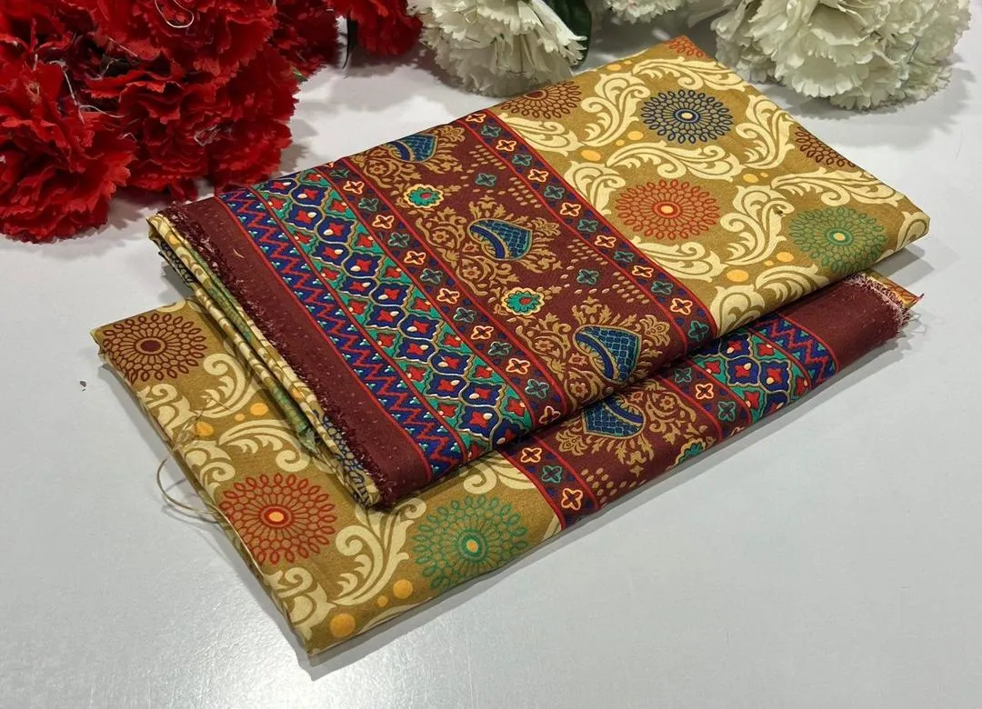 2 Pcs Women's Unstitched Printed Suit