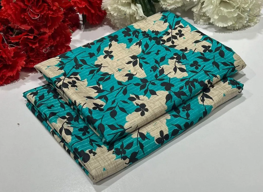 2 Pcs Women's Unstitched Printed Suit