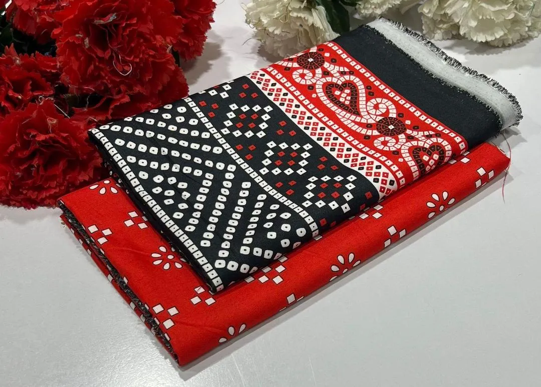 2 Pcs Women's Unstitched Printed Suit