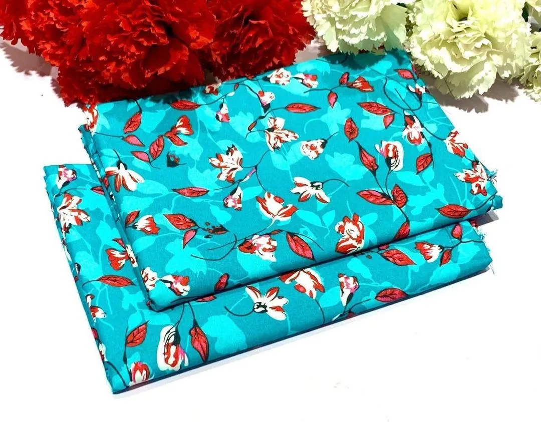 2 Pcs Women's Unstitched Printed Suit