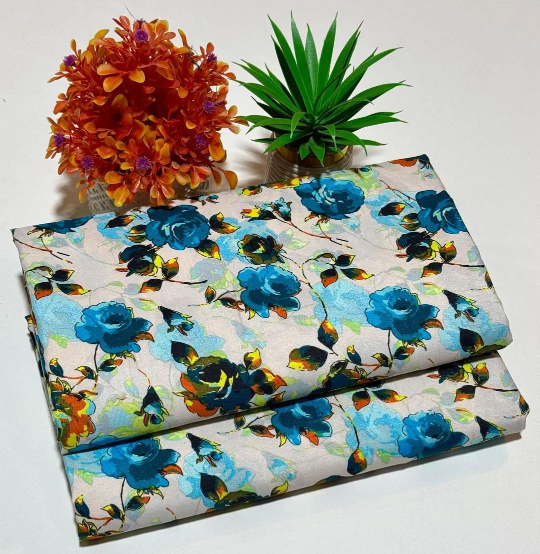 2 Pcs Women's Unstitched Printed Suit