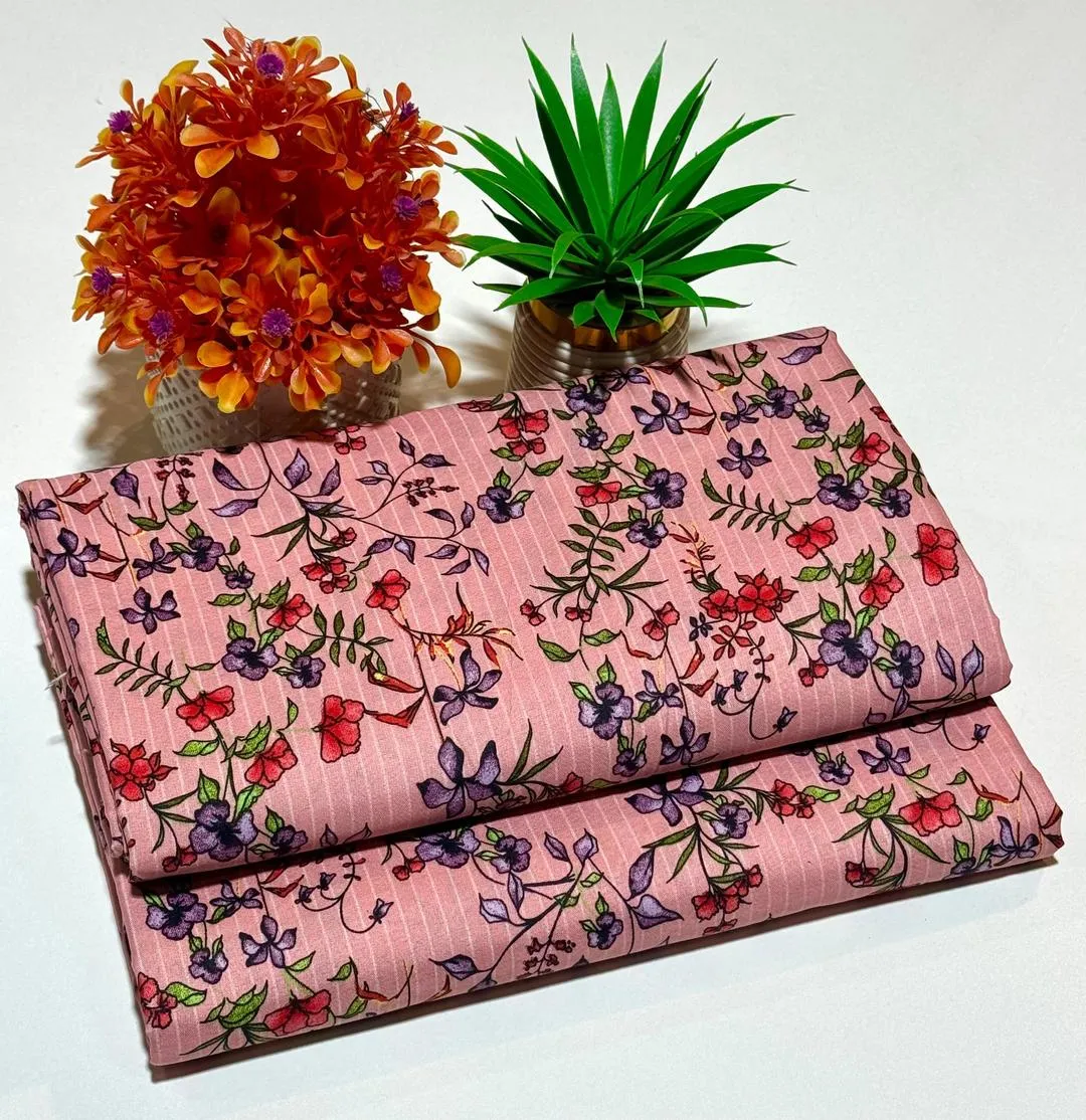 2 Pcs Women's Unstitched Printed Suit