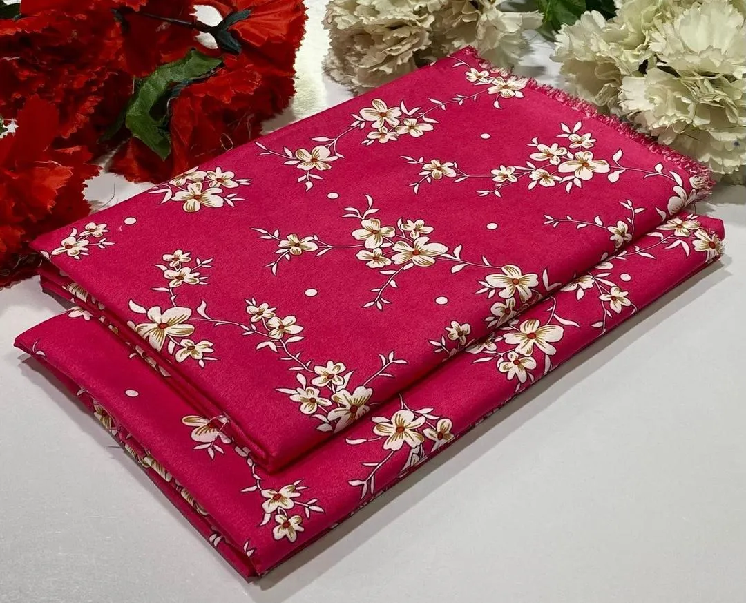 2 Pcs Women's Unstitched Printed Suit