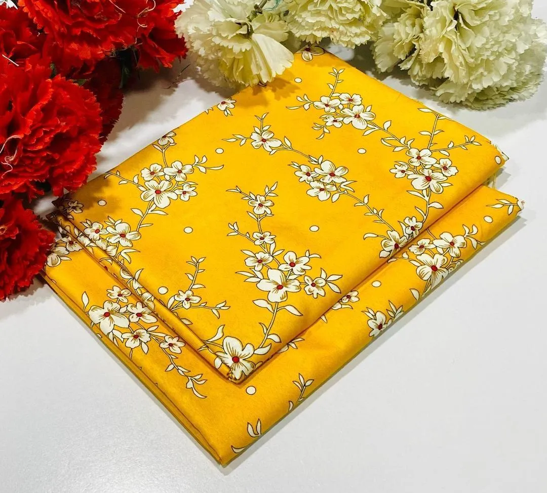 2 Pcs Women's Unstitched Printed Suit