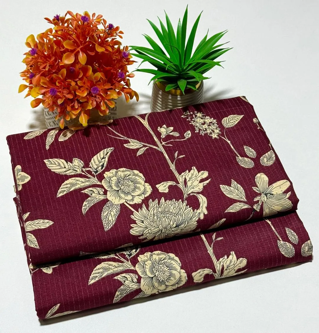 2 Pcs Women's Unstitched Printed Suit