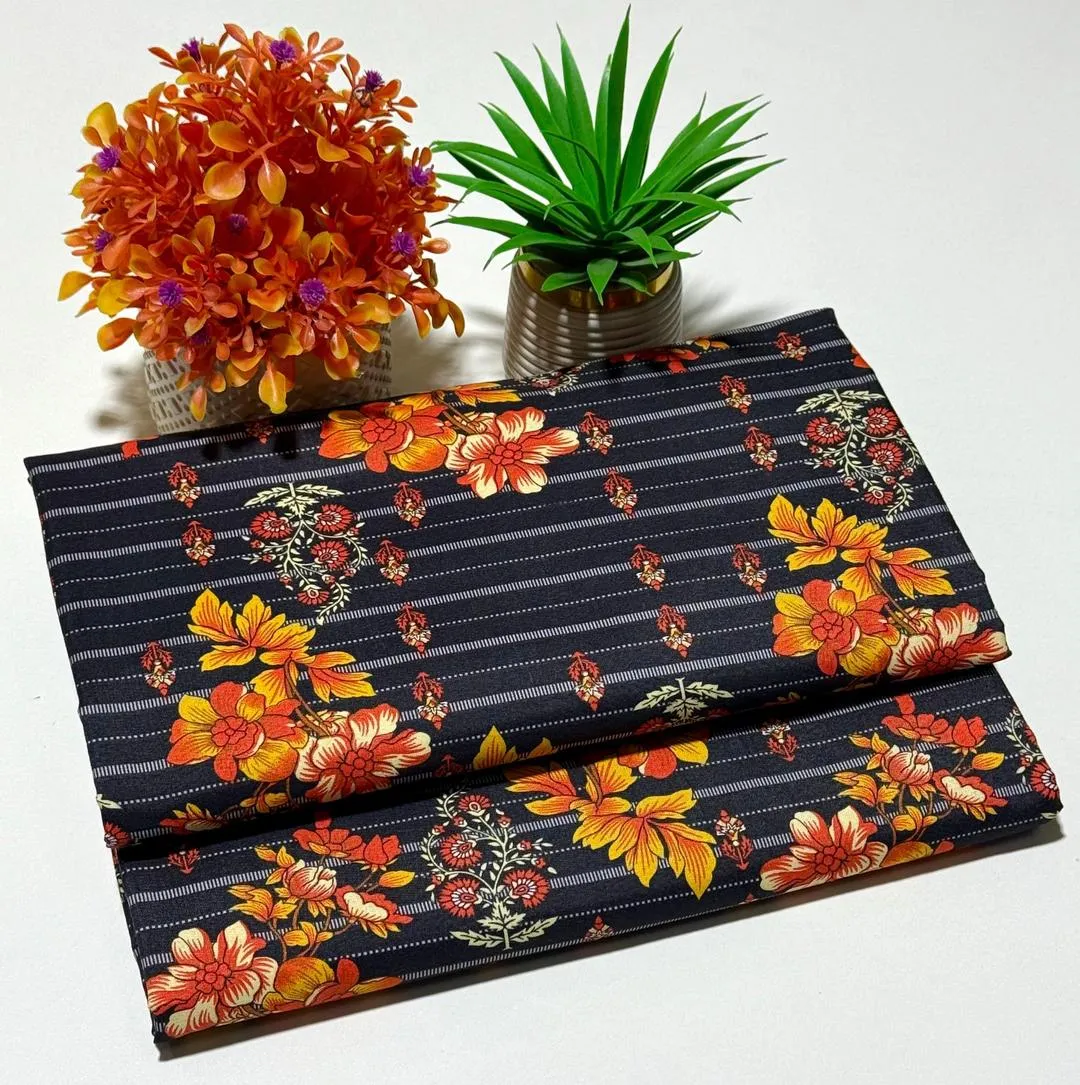 2 Pcs Women's Unstitched Printed Suit