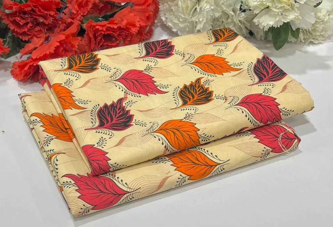 2 Pcs Women's Unstitched Printed Suit