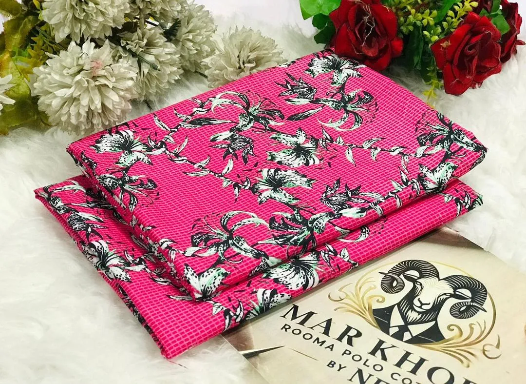 2 Pcs Women's Unstitched Printed Suit