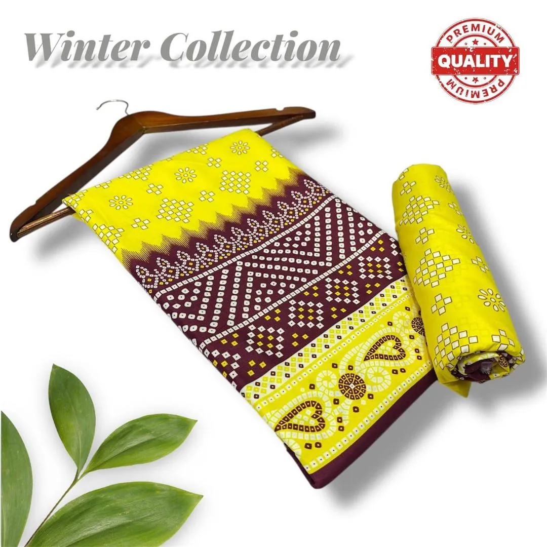 2 Pcs Women's Unstitched Printed Suit